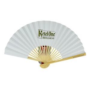 Ketel One Botanical White Foldable Portable Personal Handheld Paper Fan - NWOT